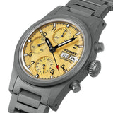 Boderry Watch Co. LANDMASTER Chronograph – Titanium Automatic Tritium Field Watch | Yellow-bracelet, view 5