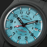 Boderry Watch Co. LANDMASTER GMT – Titanium Automatic Tritium Field Watch | Ice Blue-bracelet, view 3