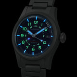 Boderry Watch Co. LANDMASTER GMT – Titanium Automatic Tritium Field Watch | Purple-bracelet, view 2
