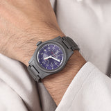 Boderry Watch Co. LANDMASTER GMT – Titanium Automatic Tritium Field Watch | Purple-bracelet, view 4