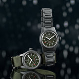 Boderry Watch Co. LANDMASTER - 100M Waterproof Titanium Automatic Field Watch | Green-bracelet, view 3