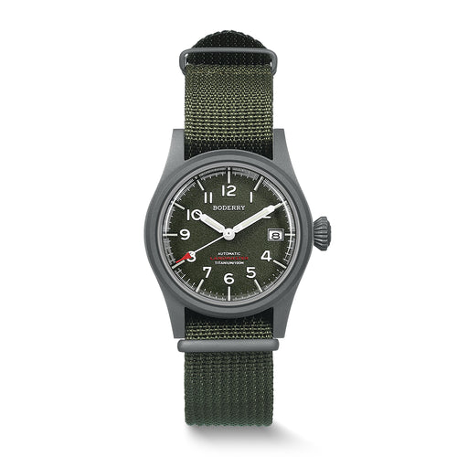 Boderry Watch Co. LANDMASTER - 100M Waterproof Titanium Automatic Field Watch | Green