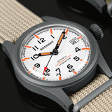 Boderry Watch Co. LANDMASTER - 100M Waterproof Titanium Automatic Field Watch | White, view 6