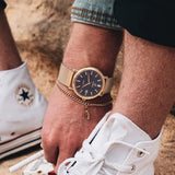 Boderry Watch Co. CLASSIC 40MM - Swiss Quartz Movement Watch | Gold Case & Mesh Strap, view 2