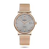 Boderry Watch Co. CLASSIC 40MM - Swiss Quartz Movement Watch | Gold Case & Mesh Strap, view 5