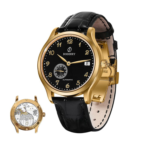 Boderry Watch Co. ELITE - Micro-rotor Automatic Watch | Gold Black