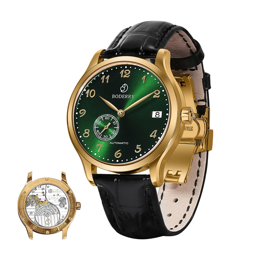 Boderry Watch Co. ELITE - Micro-rotor Automatic Watch | Gold Green