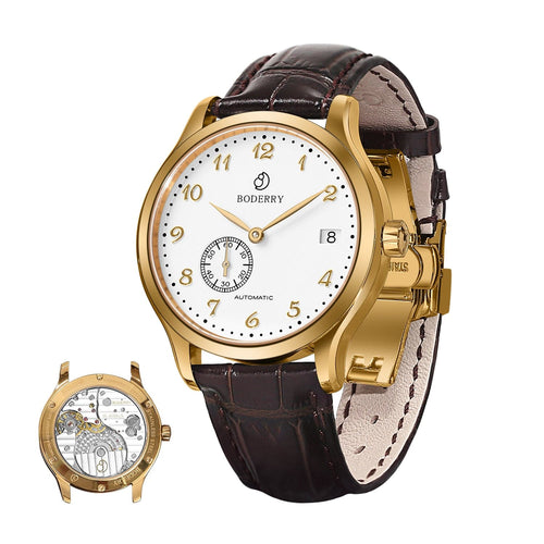 Boderry Watch Co. ELITE - Micro-rotor Automatic Watch | Gold White