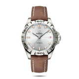 Boderry Watch Co. URBAN DATE(TITANIUM)- 3-hand Hi-beat(28,800 bph) with 72 hrs Power-reserve Automatic Titanium Watch | Brown Leather Strap, view 5