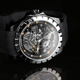 Boderry Watch Co. WINDMILL - Original Skeleton Hi-beat(28,800 bph) with 72 hrs Power-reserve Automatic Watch | Black Dial & Orange Leather Strap, view 5