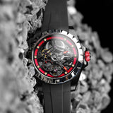 Boderry Watch Co. WINDMILL - Original Skeleton Hi-beat(28,800 bph) with 72 hrs Power-reserve Automatic Watch | Red Dial & Leather Strap, view 4