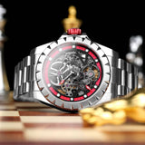 Boderry Watch Co. WINDMILL - Original Skeleton Hi-beat(28,800 bph) with 72 hrs Power-reserve Automatic Watch | Red Dial & Bracelet, view 3