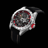 Boderry Watch Co. WINDMILL - Original Skeleton Hi-beat(28,800 bph) with 72 hrs Power-reserve Automatic Watch | Red Dial & Leather Strap, view 2
