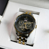 Boderry Watch Co. THE CHECKMATE - Complication Automatic Watch with Date,Day,Month Display -Gold Black & Two Tone Bracelet, view 2