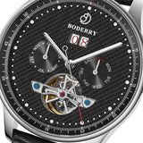 Boderry Watch Co. THE CHECKMATE - Complication Automatic Watch with Date,Day,Month Display -Obsidian & Bracelet, view 2