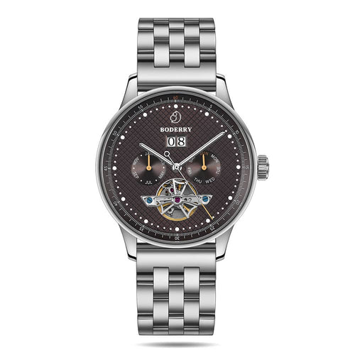 Boderry Watch Co. THE CHECKMATE - Complication Automatic Watch with Date,Day,Month Display-Pelelith & Bracelet