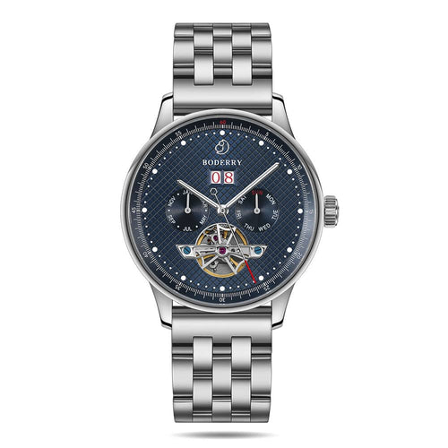 Boderry Watch Co. THE CHECKMATE - Complication Automatic Watch with Date,Day,Month Display -Sapphire & Bracelet