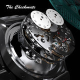 Boderry Watch Co. THE CHECKMATE - Complication Automatic Watch with Date,Day,Month Display -Sapphire & Bracelet, view 2