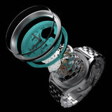 Boderry Watch Co. THE CHECKMATE - Complication Automatic Watch with Date,Day,Month Display -Turquoise & Bracelet, view 2