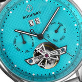 Boderry Watch Co. THE CHECKMATE - Complication Automatic Watch with Date,Day,Month Display -Turquoise & Bracelet, view 4