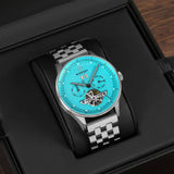 Boderry Watch Co. THE CHECKMATE - Complication Automatic Watch with Date,Day,Month Display -Turquoise & Bracelet, view 5