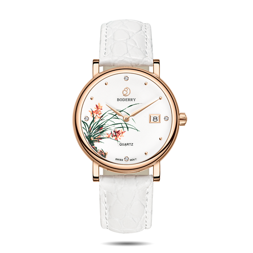 Boderry Watch Co. FLOWER - Swiss Quartz Movement Watch | Rose Gold & Orchid