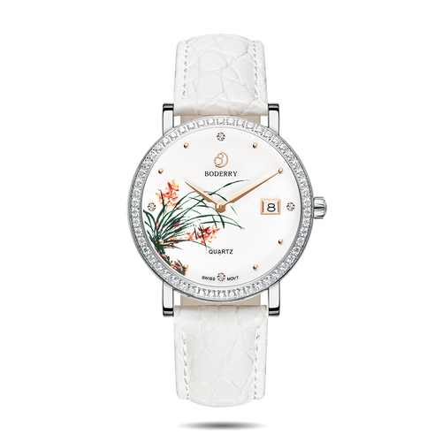 Boderry Watch Co. FLOWER - Swiss Quartz Movement Watch | Silver & Orchid