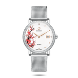 Boderry Watch Co. FLOWER - Swiss Quartz Movement Watch | Silver & Plum Blossom, view 2
