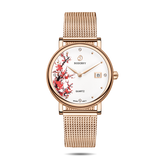 Boderry Watch Co. FLOWER - Swiss Quartz Movement Watch | Rose Gold & Plum Blossom, view 2
