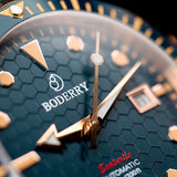 Boderry Watch Co. SEATURTLE.OCEAN(BRONZE) - Automatic Bronze Diver Watch | Sea Blue/FKM Rubber, view 2
