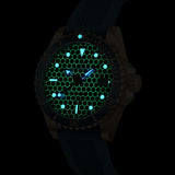Boderry Watch Co. SEATURTLE.OCEAN(BRONZE) - Automatic Bronze Diver Watch | Sea Blue/FKM Rubber, view 3