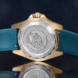 Boderry Watch Co. SEATURTLE.OCEAN(BRONZE) - Automatic Bronze Diver Watch | Sea Blue/FKM Rubber, view 5
