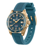 Boderry Watch Co. SEATURTLE.OCEAN(BRONZE) - Automatic Bronze Diver Watch | Sea Blue/FKM Rubber, view 6