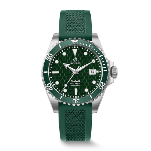 Boderry Watch Co. SEATURTLE.OCEAN(TITANIUM) - Automatic Titanium Diver Watch | Turtle Green