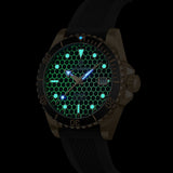 Boderry Watch Co. SEATURTLE.OCEAN(BRONZE) - Automatic Bronze Diver Watch | Black/FKM Rubber, view 4