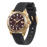 Boderry Watch Co. SEATURTLE.OCEAN(BRONZE) - Automatic Bronze Diver Watch | Red/FKM Rubber, view 3