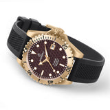 Boderry Watch Co. SEATURTLE.OCEAN(BRONZE) - Automatic Bronze Diver Watch | Red/FKM Rubber, view 4