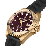 Boderry Watch Co. SEATURTLE.OCEAN(BRONZE) - Automatic Bronze Diver Watch | Red/FKM Rubber, view 5