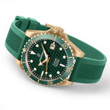Boderry Watch Co. SEATURTLE.OCEAN(BRONZE) - Automatic Bronze Diver Watch | Turtle Green/FKM Rubber, view 4
