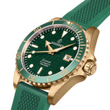 Boderry Watch Co. SEATURTLE.OCEAN(BRONZE) - Automatic Bronze Diver Watch | Turtle Green/FKM Rubber, view 5