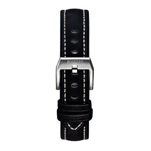 Boderry Watch Co. Watch Strap | Leather Black(Silver Buckle) 20mm-Boderry Straps