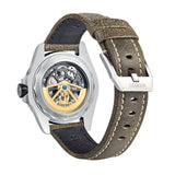 Boderry Watch Co. URBAN SKELETON(TITANIUM)- 3-Hand Hi-beat(28,800 bph) with 72 hrs Power-reserve Automatic Titanium Watch | Olivegreen Leather Strap, view 5