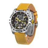 Boderry Watch Co. URBAN SKELETON(TITANIUM) Ver 2.0-Silver Hands - 3-Hand Hi-beat(28,800 bph) with 72 hrs Power-reserve Automatic Watch | Yellow Dial, view 4