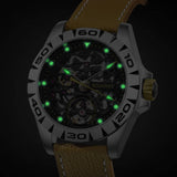 Boderry Watch Co. URBAN SKELETON(TITANIUM) Ver 2.0-Silver Hands - 3-Hand Hi-beat(28,800 bph) with 72 hrs Power-reserve Automatic Watch | Yellow Dial, view 5