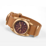 Boderry Watch Co. VOYAGER - 100M Waterproof Bronze Automatic Field Watch | Red, view 3