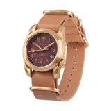 Boderry Watch Co. VOYAGER - 100M Waterproof Bronze Automatic Field Watch | Red, view 4