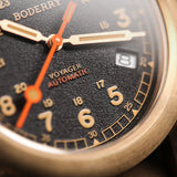 Boderry Watch Co. VOYAGER - 100M Waterproof Bronze Automatic Field Watch | Black, view 2