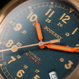 Boderry Watch Co. VOYAGER - 100M Waterproof Bronze Automatic Field Watch | Sandstone Green, view 2