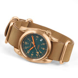 Boderry Watch Co. VOYAGER - 100M Waterproof Bronze Automatic Field Watch | Sandstone Green, view 4