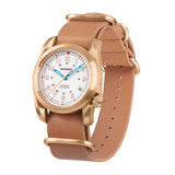 Boderry Watch Co. VOYAGER - 100M Waterproof Bronze Automatic Field Watch | White, view 4